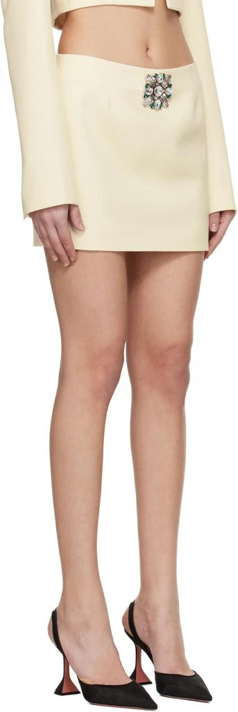 AREA Off-White Crystal Brooch Miniskirt 2