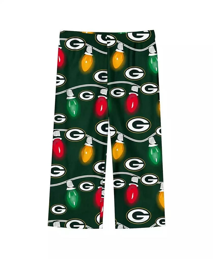 Outerstuff Preschool Green Bay Packers Two-Piece Garland Holiday Long Sleeve Pajama Set 2