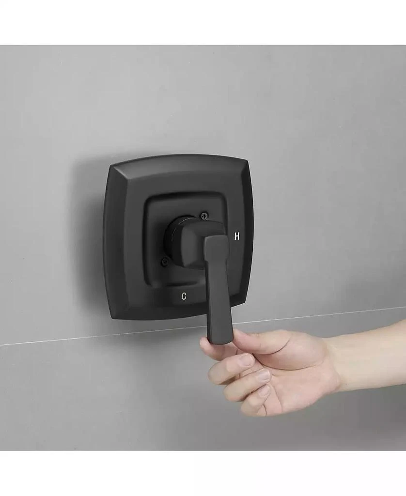 Greenspring Valve Included Modern Single-Handle 2-Spray Rainfall Square Shower Faucet Set with Tub Spout Combo 6