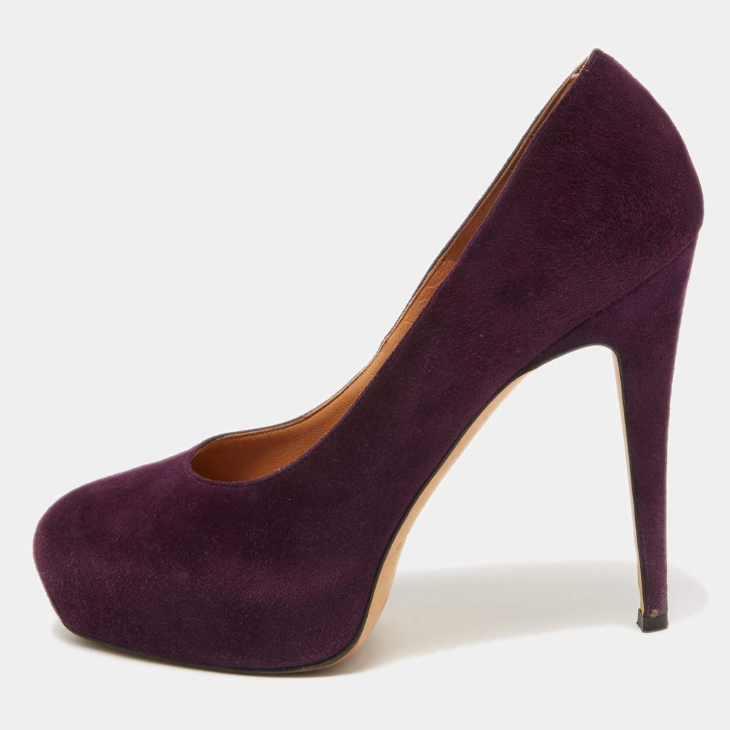 Brian Atwood Brian Atwood Purple Suede Maniac Platform Pumps Size 38.5
