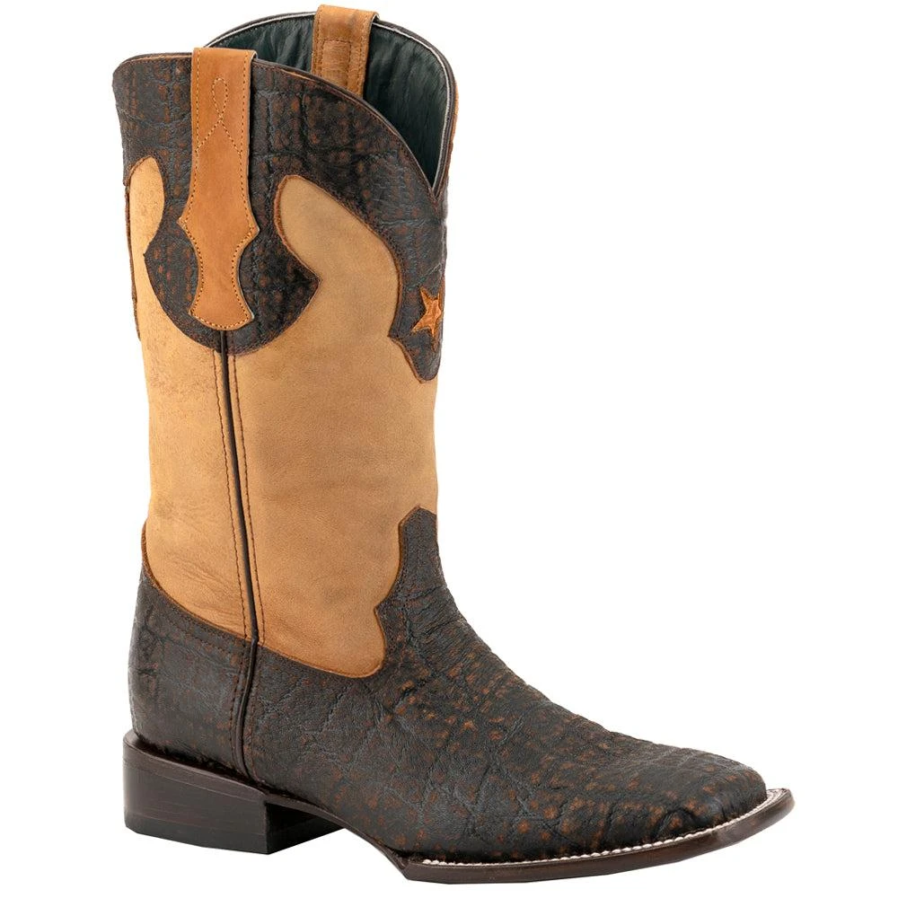 Ferrini Acero Elephant Print Embossed Square Toe Cowboy Boots 2