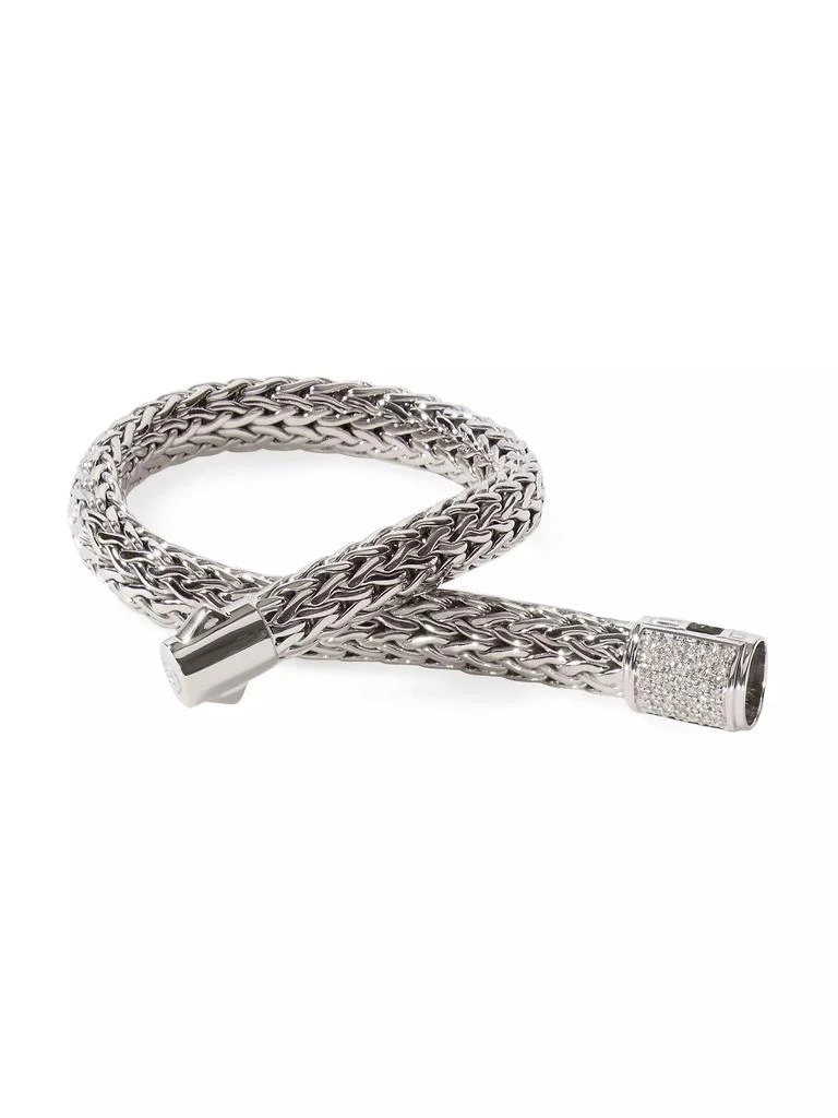 John Hardy Classic Chain Sterling Silver & 0.24 TCW Diamond Bracelet 6