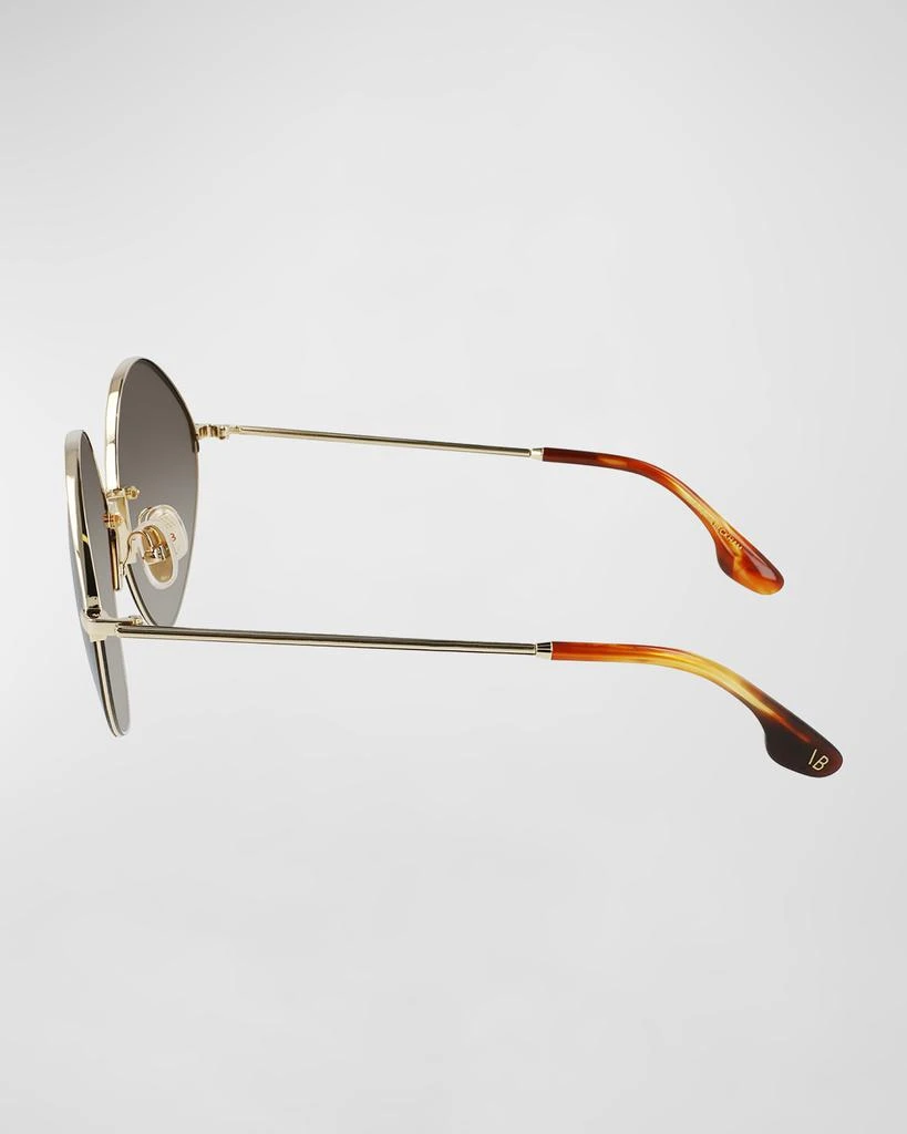 Victoria Beckham V-Star Geometric Oval Metal Sunglasses 