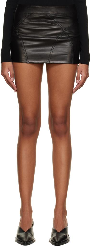 Boyarovskaya Black PastaLTH Leather Miniskirt