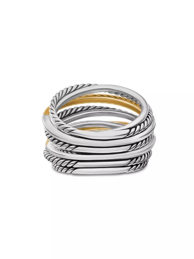 David Yurman Crossover Wide Ring with 18K Yellow Gold 5