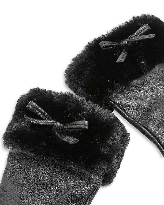 AQUA Leather & Faux Fur Cuff Gloves - Exclusive