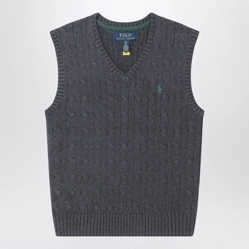 Ralph Lauren Grey cable-knit cotton vest from The Double F