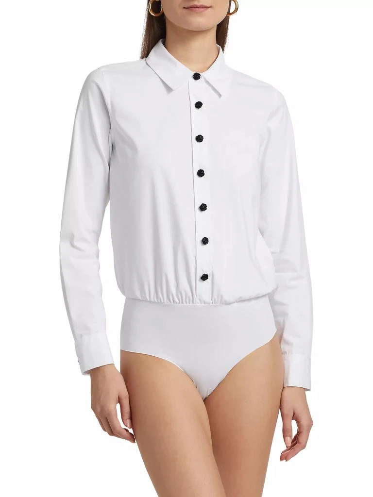 L'Agence Blake Cotton-Blend Long-Sleeve Bodysuit 6