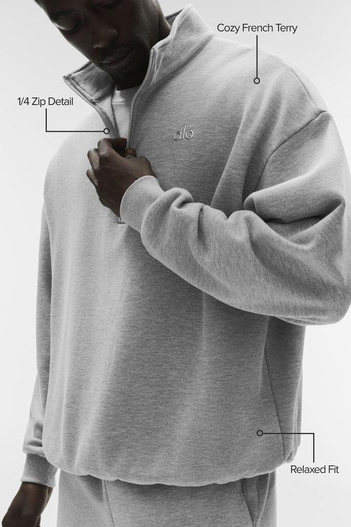 Alo Accolade 1/4 Zip Pullover - Black - Polo Shirts - Free