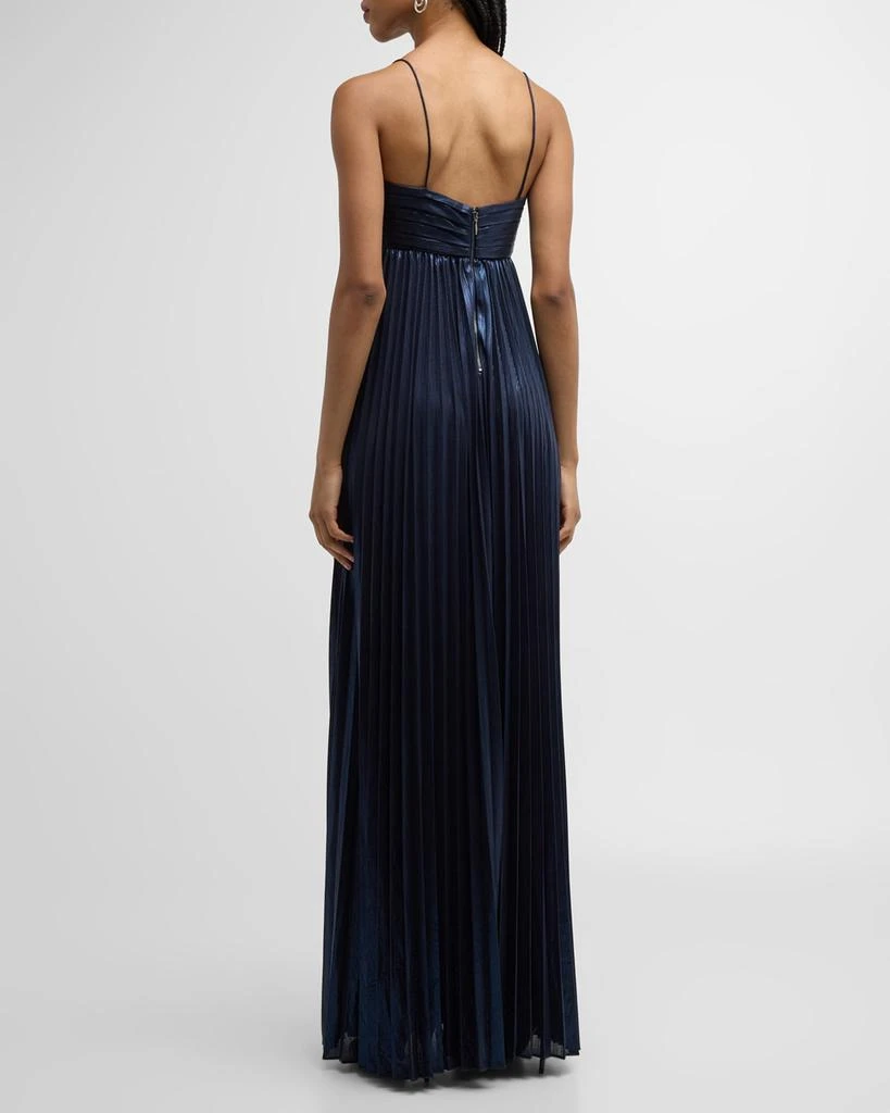 retrofête Zinnia Pleated Metallic Empire Gown 4