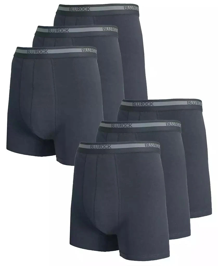 Blu Rock Men's Stretch Cotton Boxer Briefs Underwear, Pack of 6 1