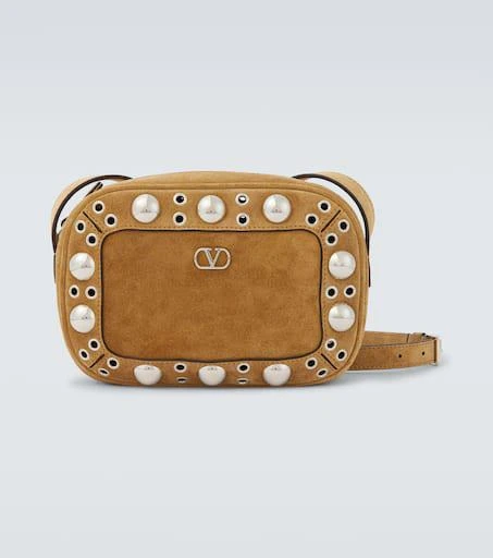 Valentino Nellcôte studded suede crossbody bag 1
