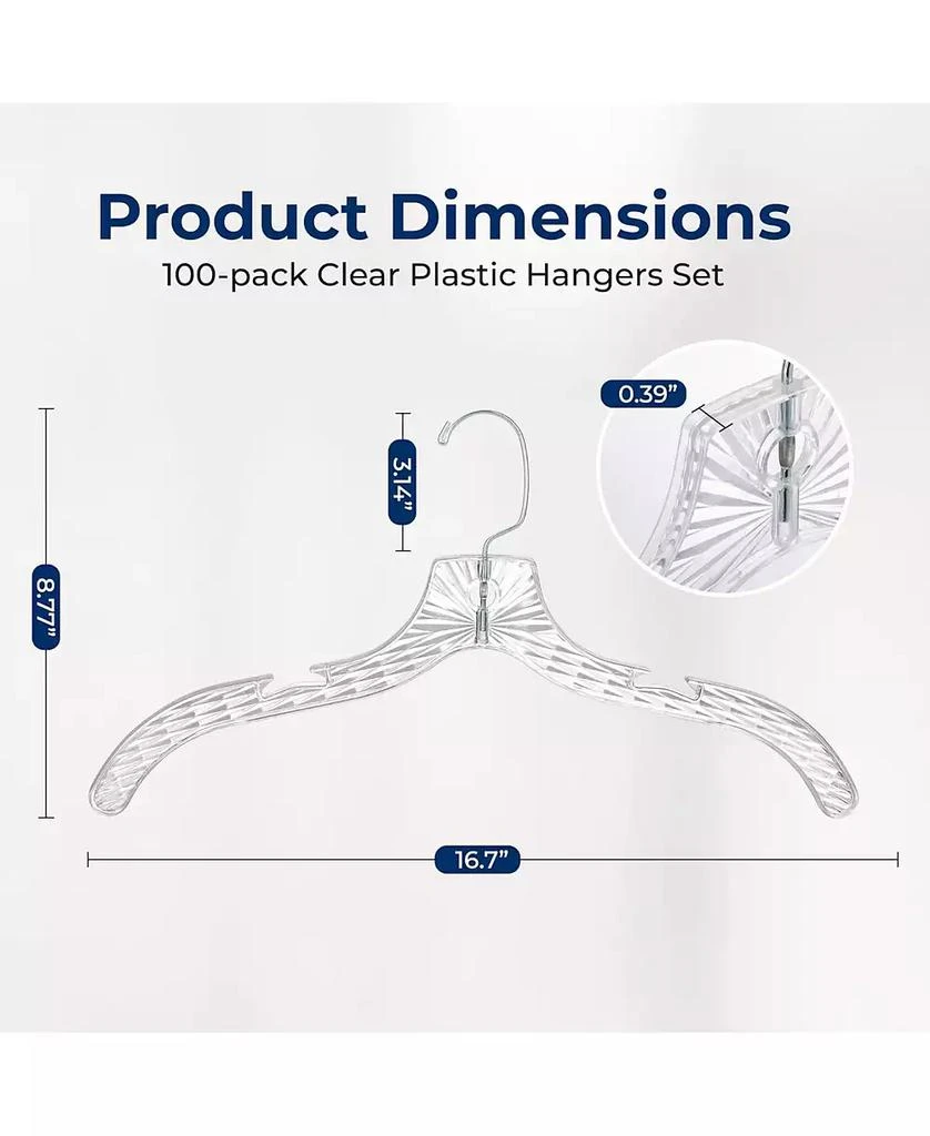 SereneLife 12 Pcs. Clear Plastic Hangers – Non-Slip, Crystal-Cut, Durable 
Space-Saving Invisible Hangers for Suits 
Clothing (Transparent) 2