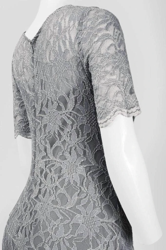 Decode 1.8 Scalloped Sleeve Lace Overlay Mermaid Dress In Silver 4