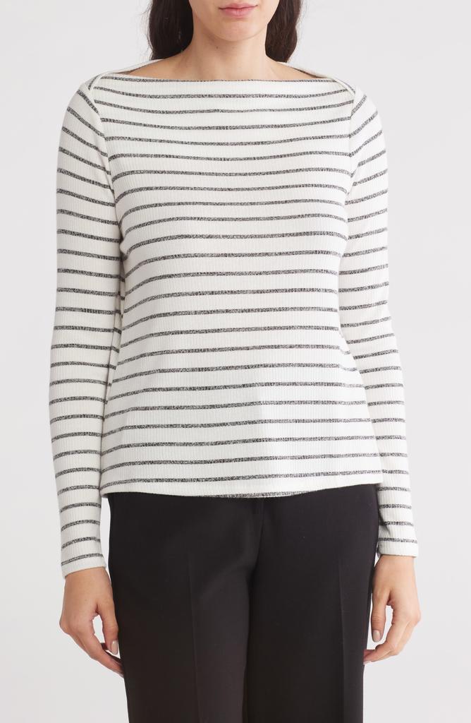 Bobeau Sammi Ribbed Long Sleeve High Neck Top