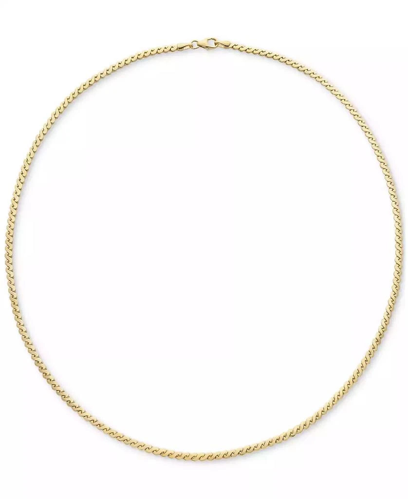Macy's Polished Serpentine Link 18" Chain Necklace in 14k Gold 3