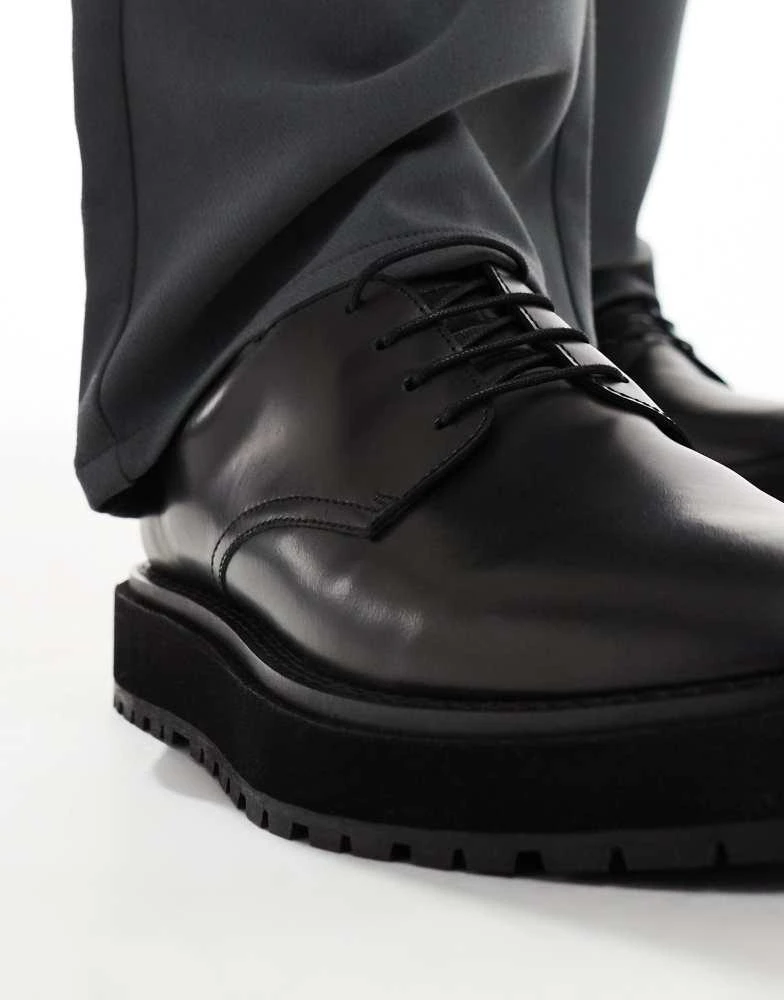 WALK LONDON Walk London Ace Derby in black smooth leather 2