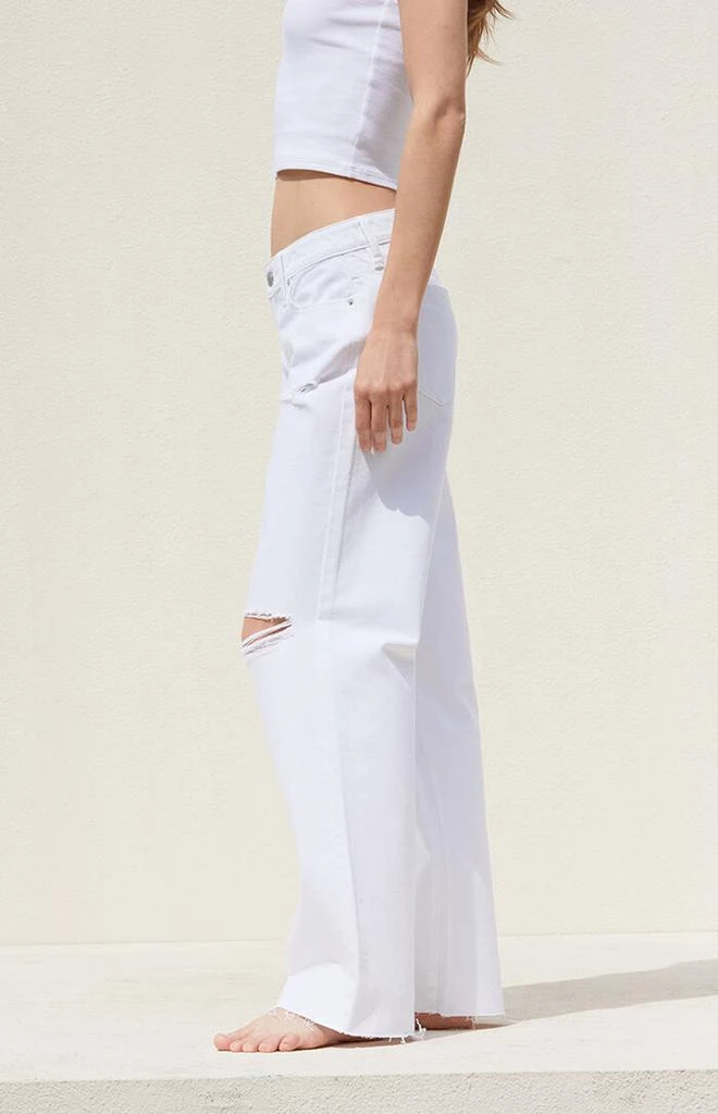 PacSun White Ripped Low Rise Girlfriend Jeans 3