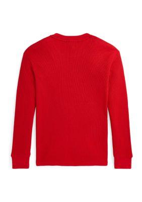 Ralph Lauren Lauren Childrenswear Boys 8 10 Waffle Knit Cotton Long Sleeve T Shirt