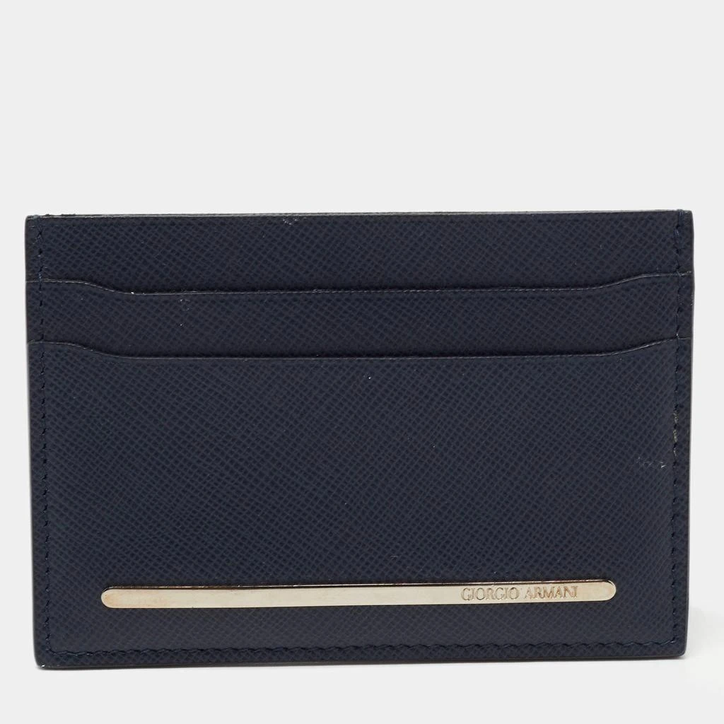 Giorgio Armani Giorgio Armani Navy Blue Leather Card Holder 1