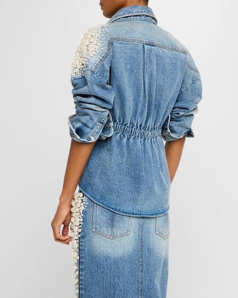 Hellessy Astro Embellished Denim Wrap Shirt 3