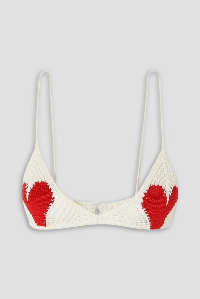 Stella McCartney Crocheted cotton triangle bra top