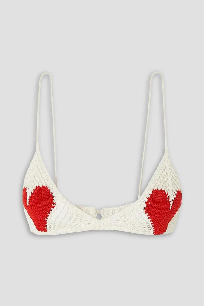 Stella McCartney Crocheted cotton triangle bra top 1
