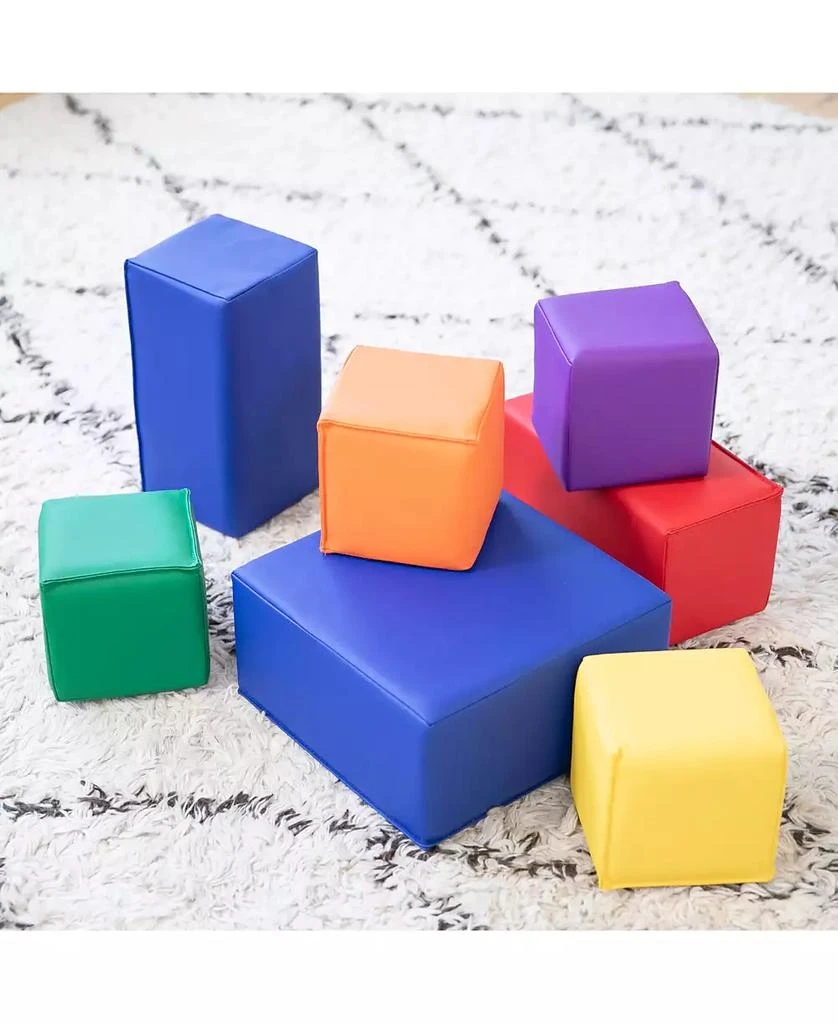 ECR4Kids SoftZone Quad Fold-N-Go Activity Mat and Patchwork Toddler Blocks, Assorted, 13-Piece 5