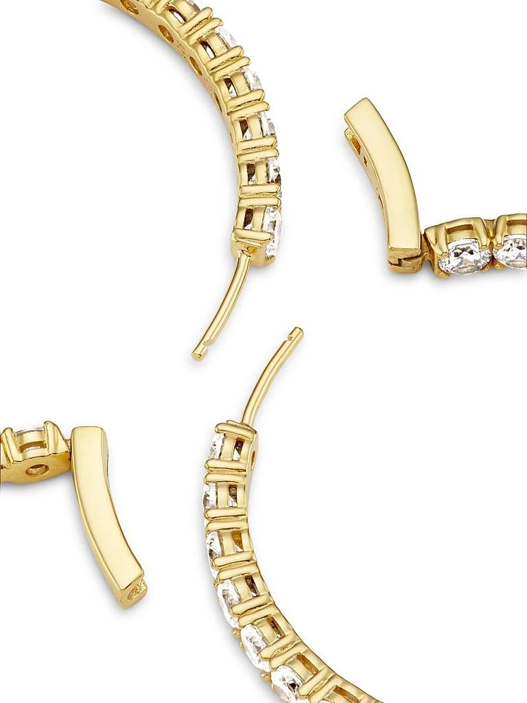 Adriana Orsini Tennis Perfect 18K Gold-Plated & Cubic Zirconia Inside-Out Hoop Earrings 3