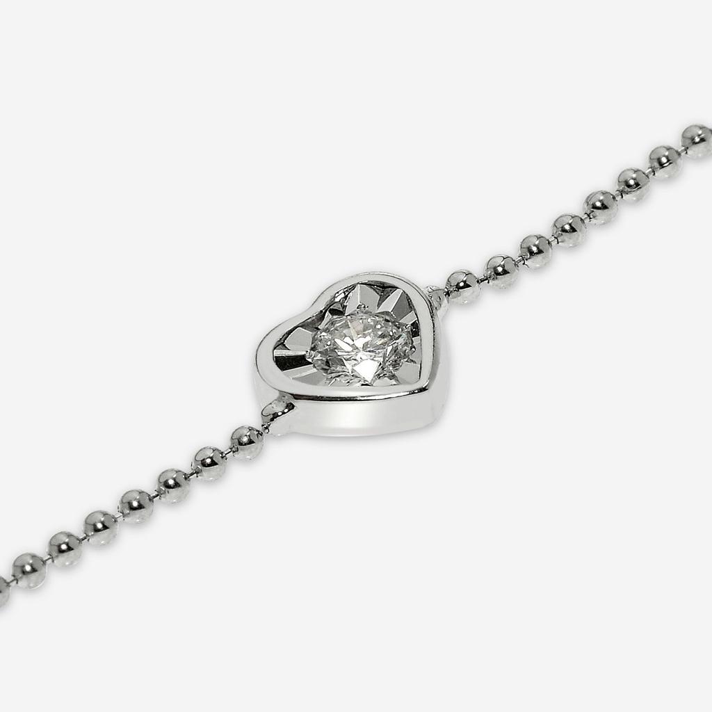 Bliss Bliss By Damiani Lumina 18K White Gold, Diamond Heart Chain Link Bracelet 20086547