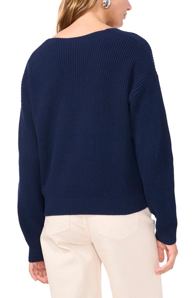 1. State Diagonal Rib V-Neck Sweater