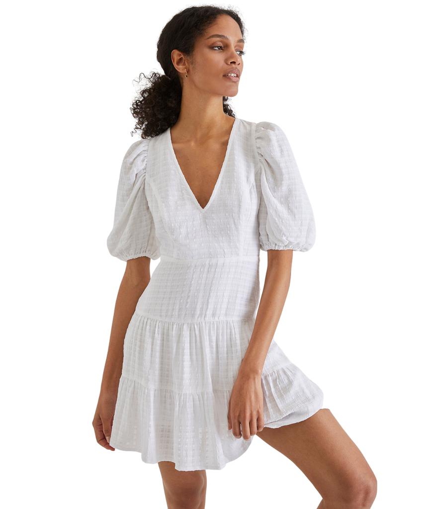 French Connection Women's Summer Crepe Light Off The Shoulder Dress, B French Connection womens Jaida Top Sweater, Summer White, Medium