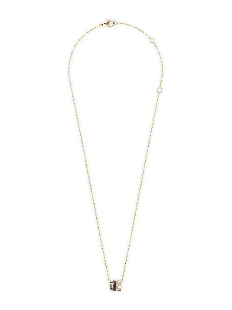 Boucheron Unisex Quatre Classique Tri-Tone 18K Gold, PVD & 0.17 TCW Diamond Pendant Necklace 3