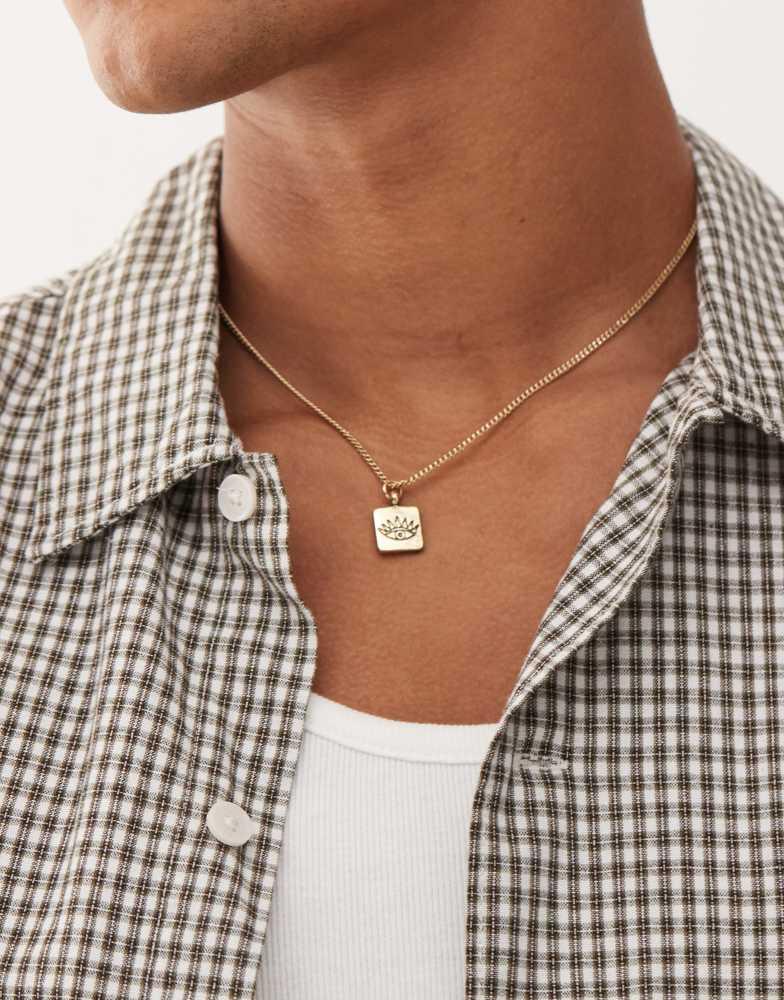 CLASSICS 77 Classics 77 all seeing eye square pendant chain necklace in gold