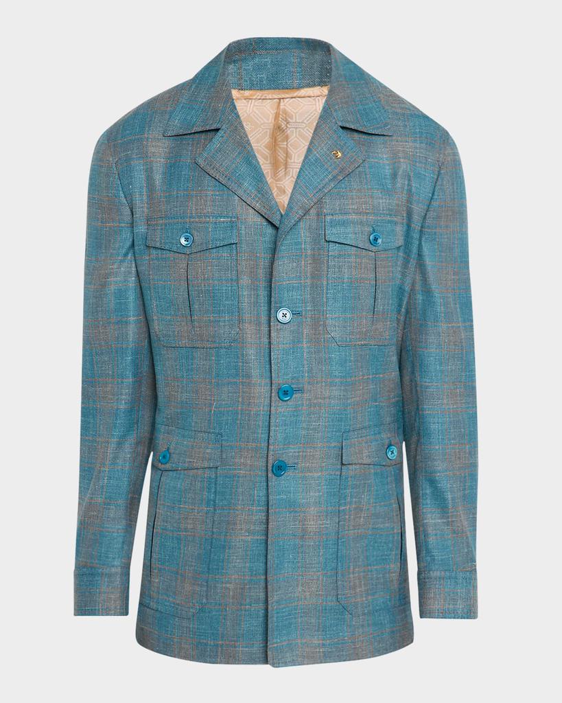 Stefano Ricci Men's Plaid Four-Pocket Field Jacket