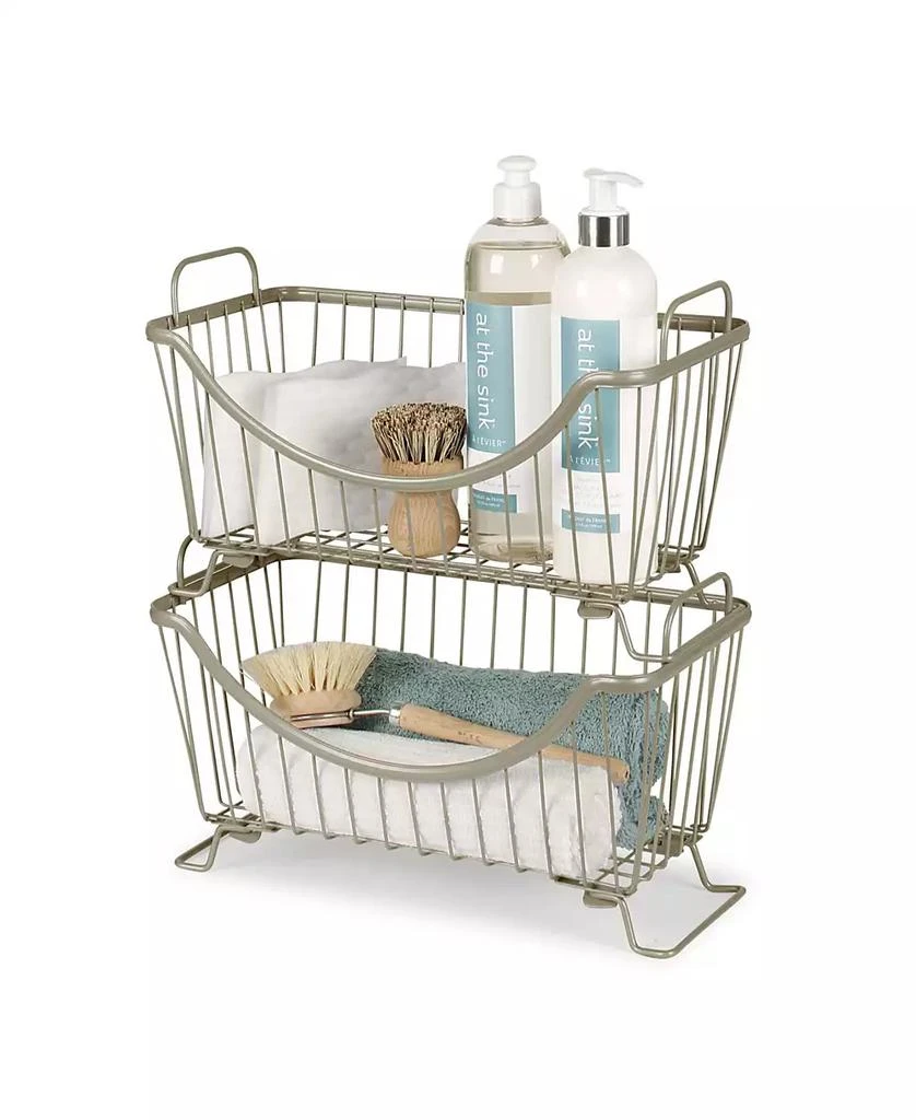 Spectrum Diversified Ashley Stackable Wire Basket with Raised Feet and Looped Handles, Small 3