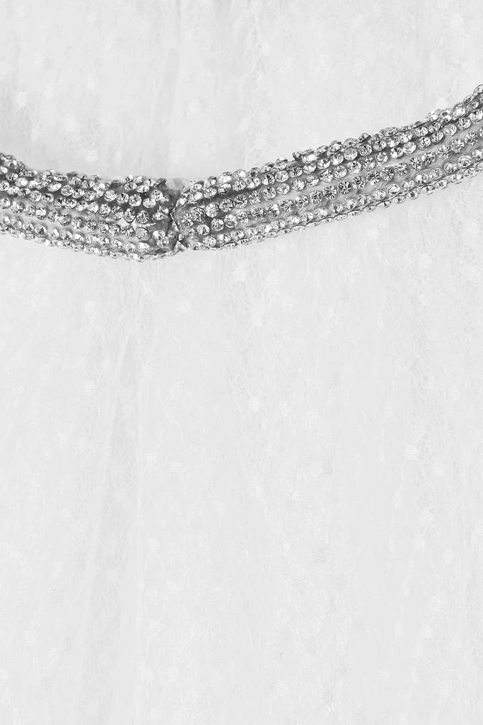 Monique Lhuillier Brie crystal-embellished Swiss-dot tulle cape 4