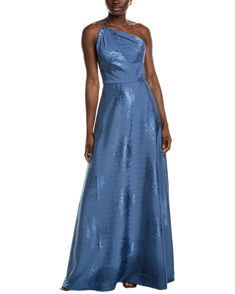 marchesa notte bridesmaid dresses Simple Front Split Light Blue V-neck Elegant Long Prom Dresses main image 1