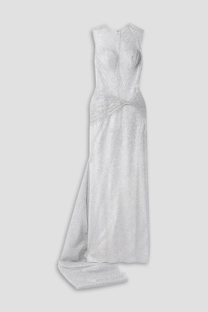Sandra Mansour Sunlight ruched glittered tulle gown 1