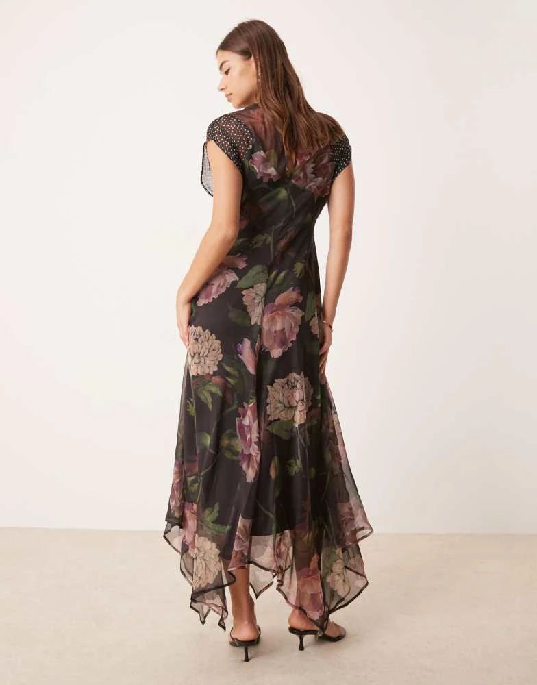 knee length dresses for ladies ASOS DESIGN Satin High Drape Neck Maxi With Long Sleeves In Navy