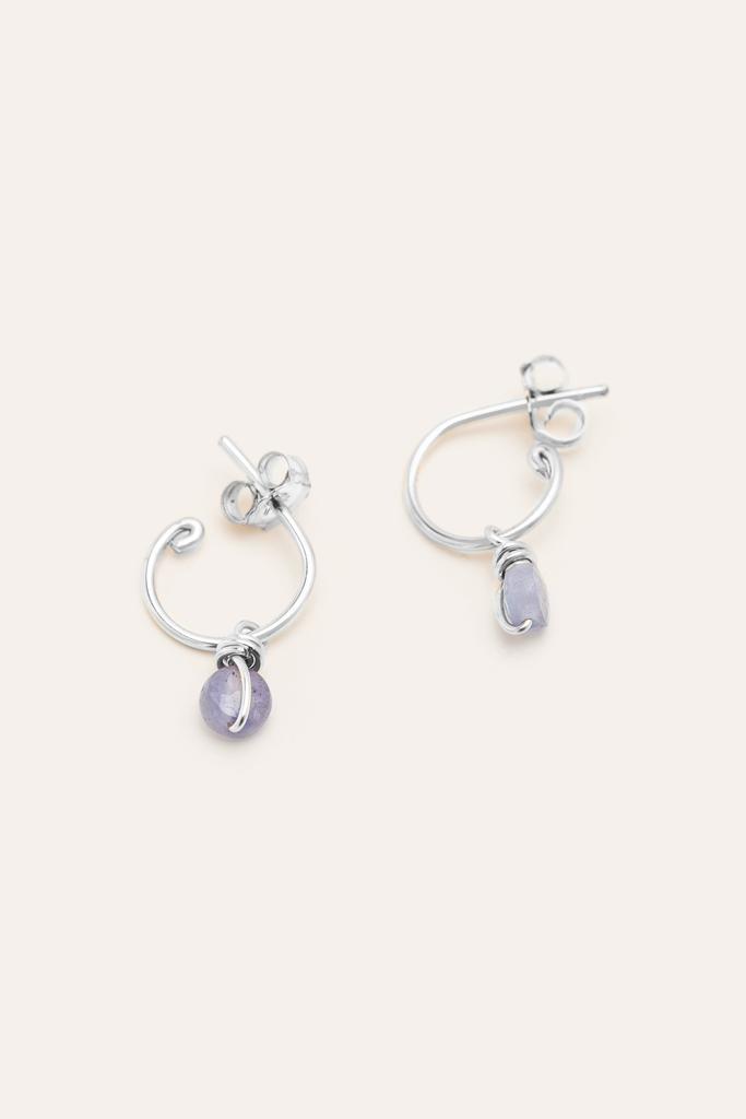 YAY Paris Mini Créoles Stella - Tanzanite - Argent