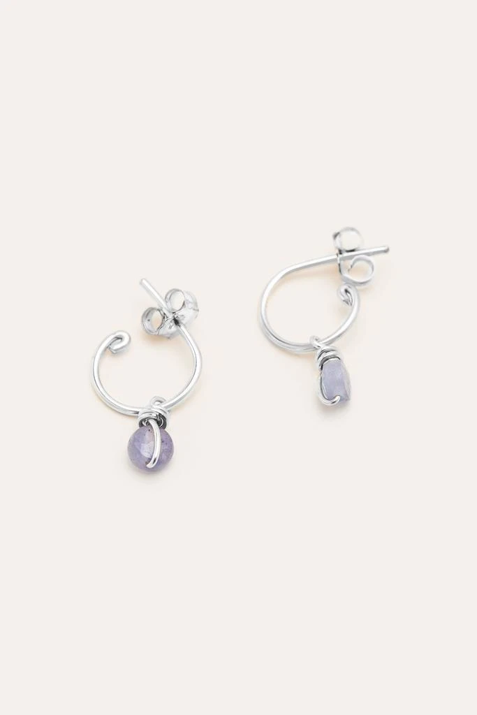 预计3周后发货 YAY Paris Mini Créoles Stella - Tanzanite - Argent 1