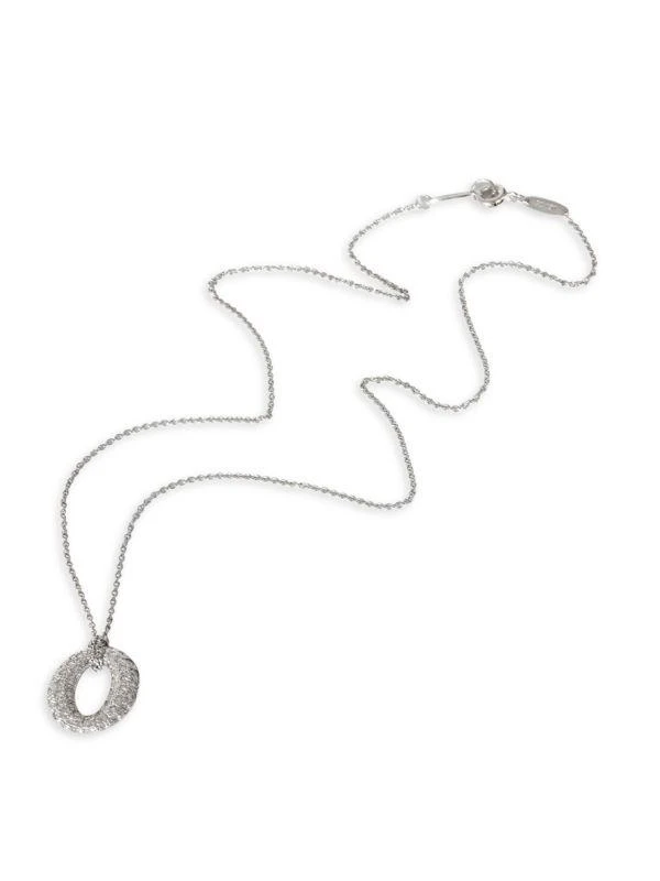 Tiffany & Co. Platinum 0.75 TCW Diamond Sevillana Diamond Circle Pendant Necklace 1