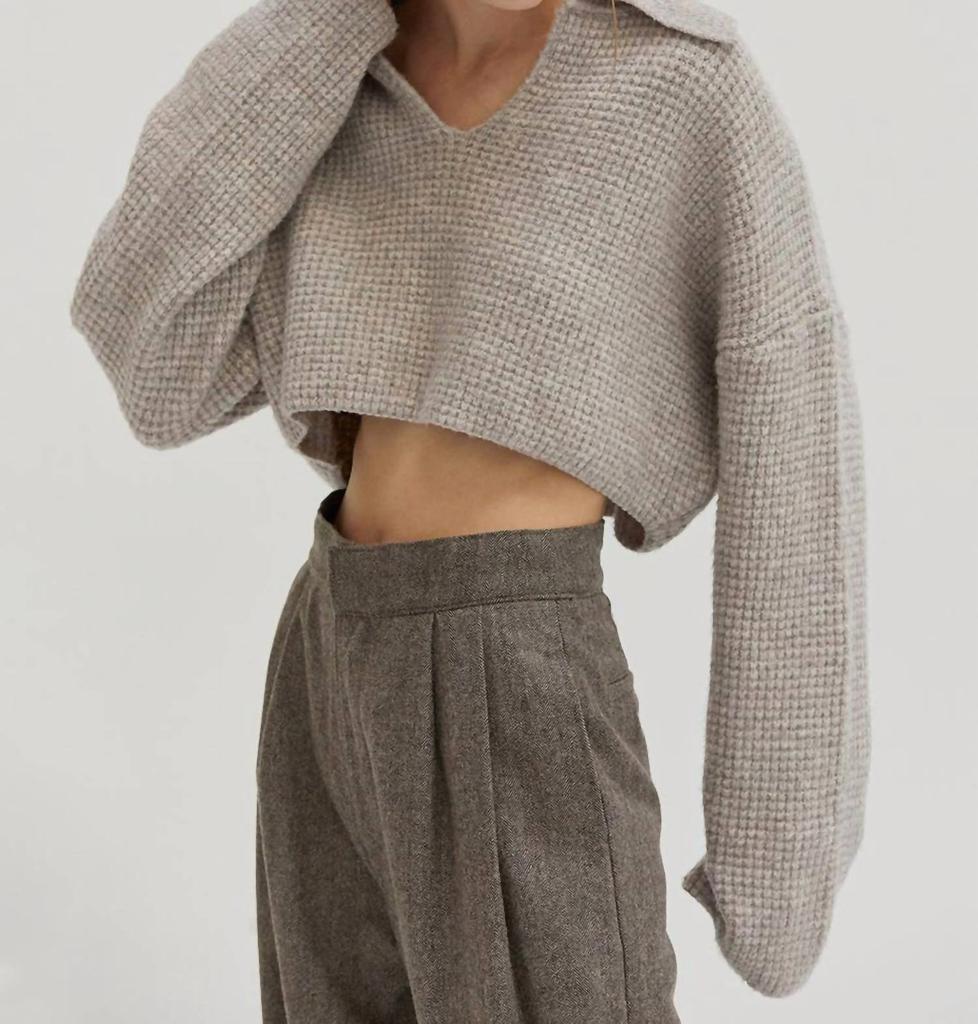CRESCENT Crescent - Carter Waffle Polo Sweater