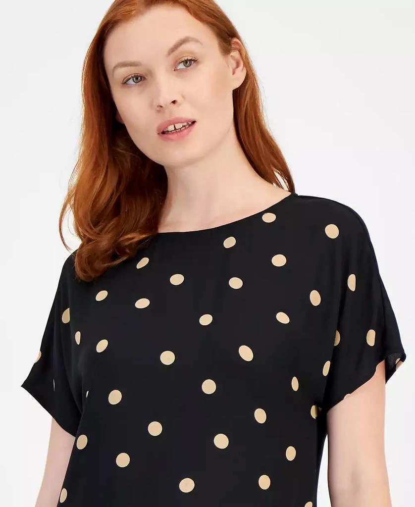 Anne Klein Women's Printed Boat Neck Short-Sleeve Top 2