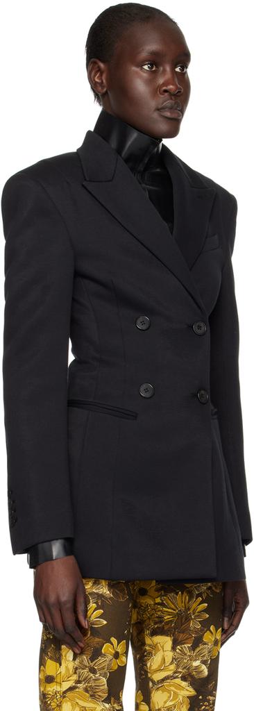 Shop Black Double-Breasted Blazer on Sale at BeyondStyle