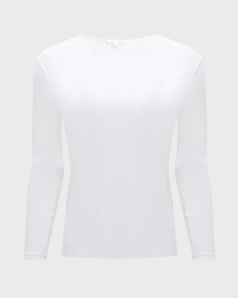 Skin Ribbed Long-Sleeve Pima Cotton Pajama Set 1
