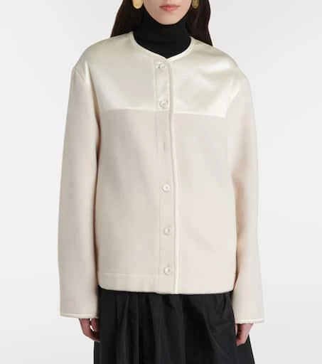 Jil Sander Satin-trimmed virgin wool jacket 5