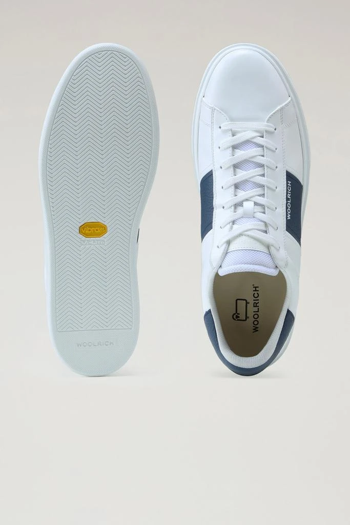 WO-FOOTWEAR Classic Court Sneakers in Leather with Contrasting Trim - Men - Blue 4