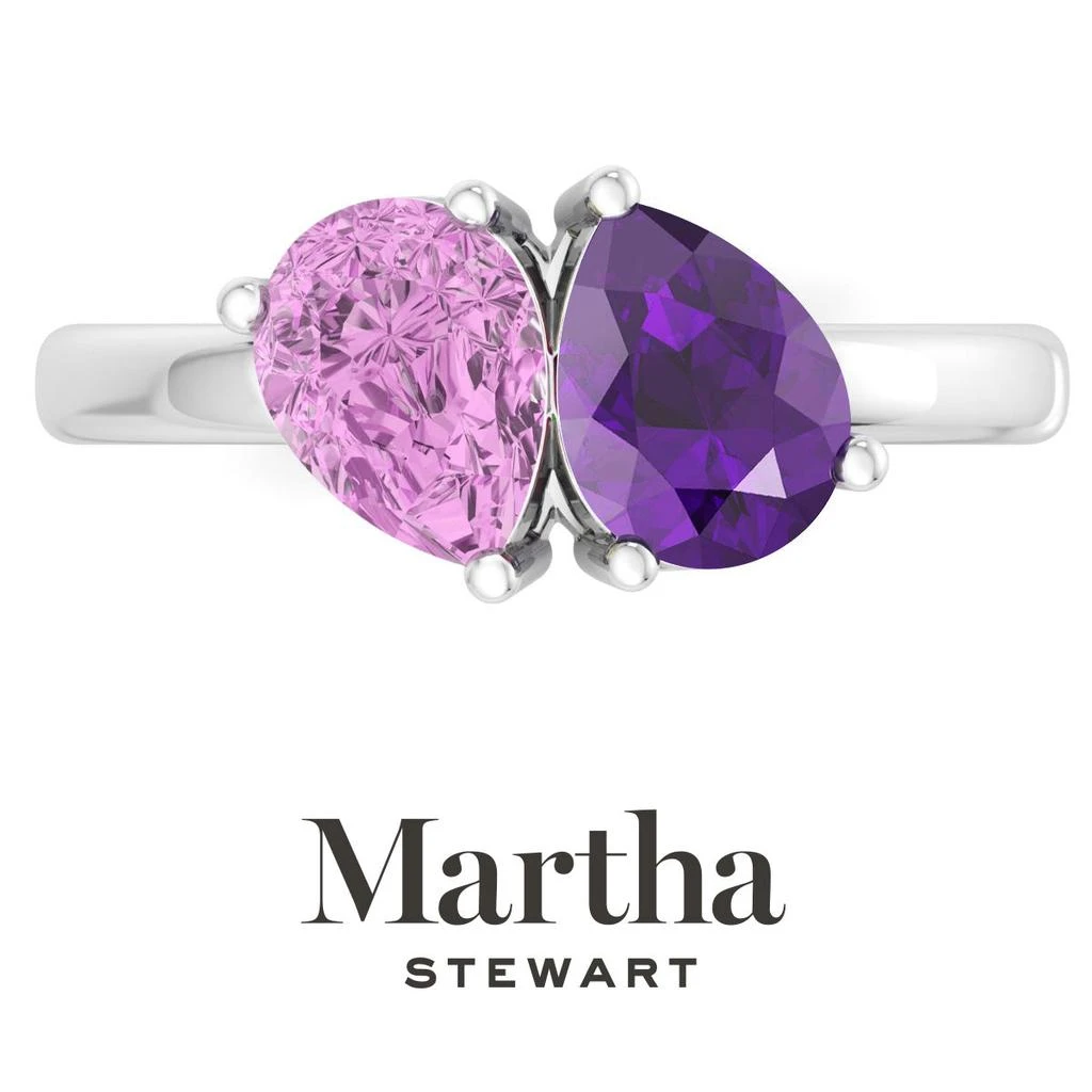 Martha Stewart 2 Carat Two Stone Gemstone Ring For Women in Sterling Silver, Gemstone Jewelry For Women 7